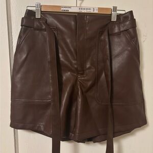 Bagatelle Brown fake Leather Women Shorts size small